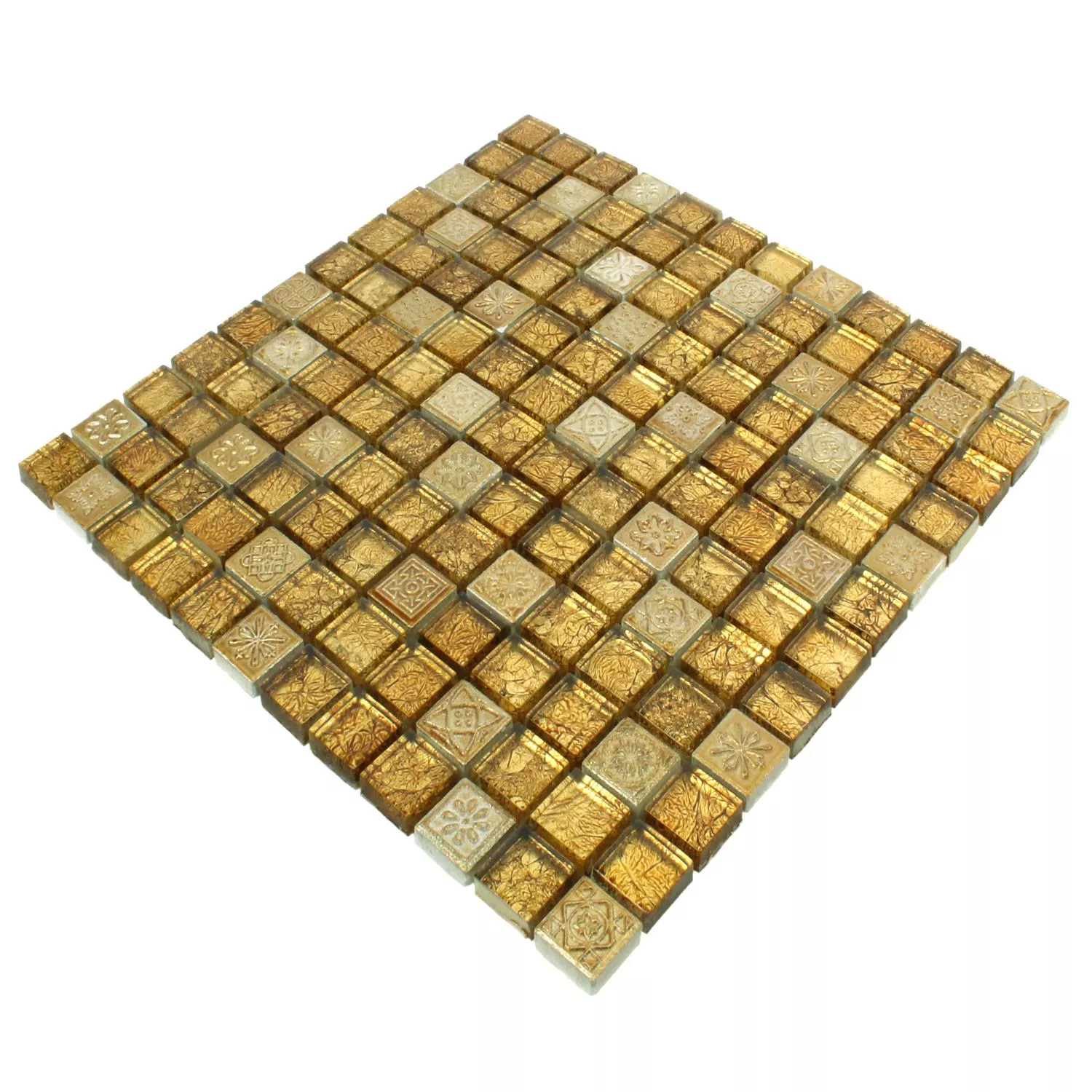 Sample Mosaic Tiles Glass Natural Stone Coloniale Gold