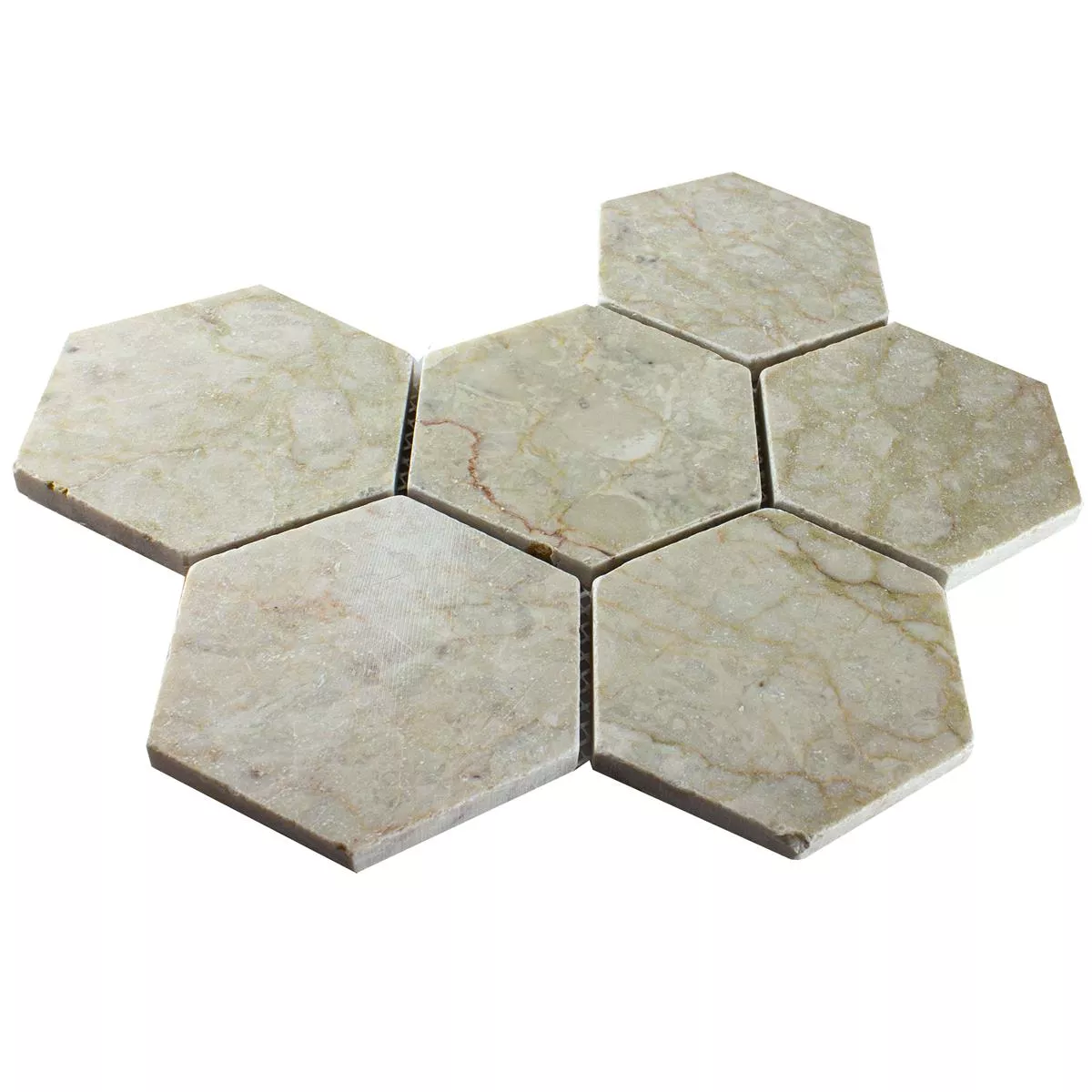 Πρότυπο από Μάρμαρο Φυσική Πέτρα Ψηφιδωτά Πλακάκια Maracay Εξάγωνο Botticino