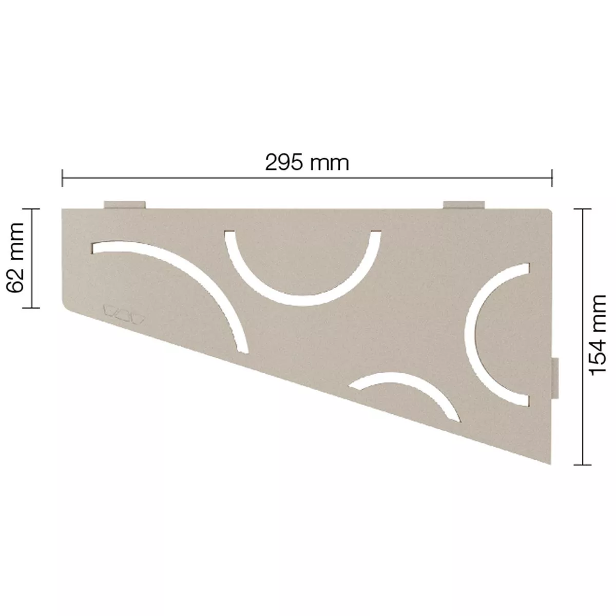 Wandplank doucheplank Schlüter vierkant 15,4x29,5cm Curve Crème
