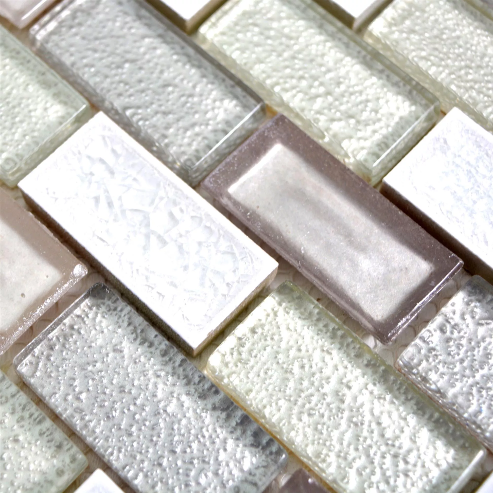 Sample Glass Ceramic Mosaic Tiles Mirasol White