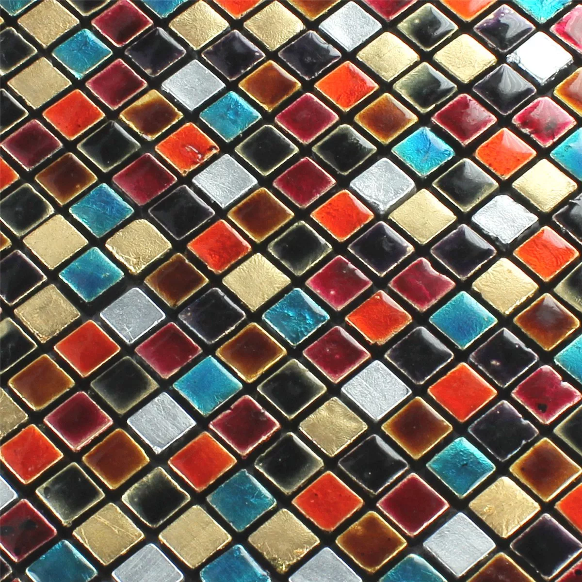 Muster von Mosaikfliesen Glas Bunt Mix 