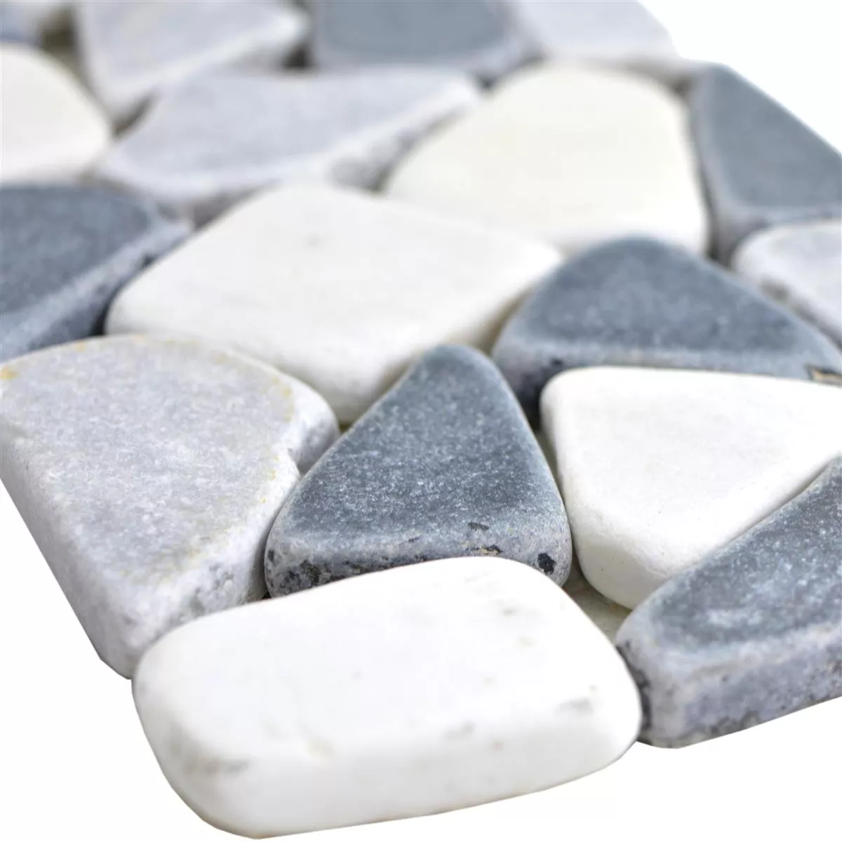Natural Stone Tiles Border Alzira Black White Grey 10x30cm