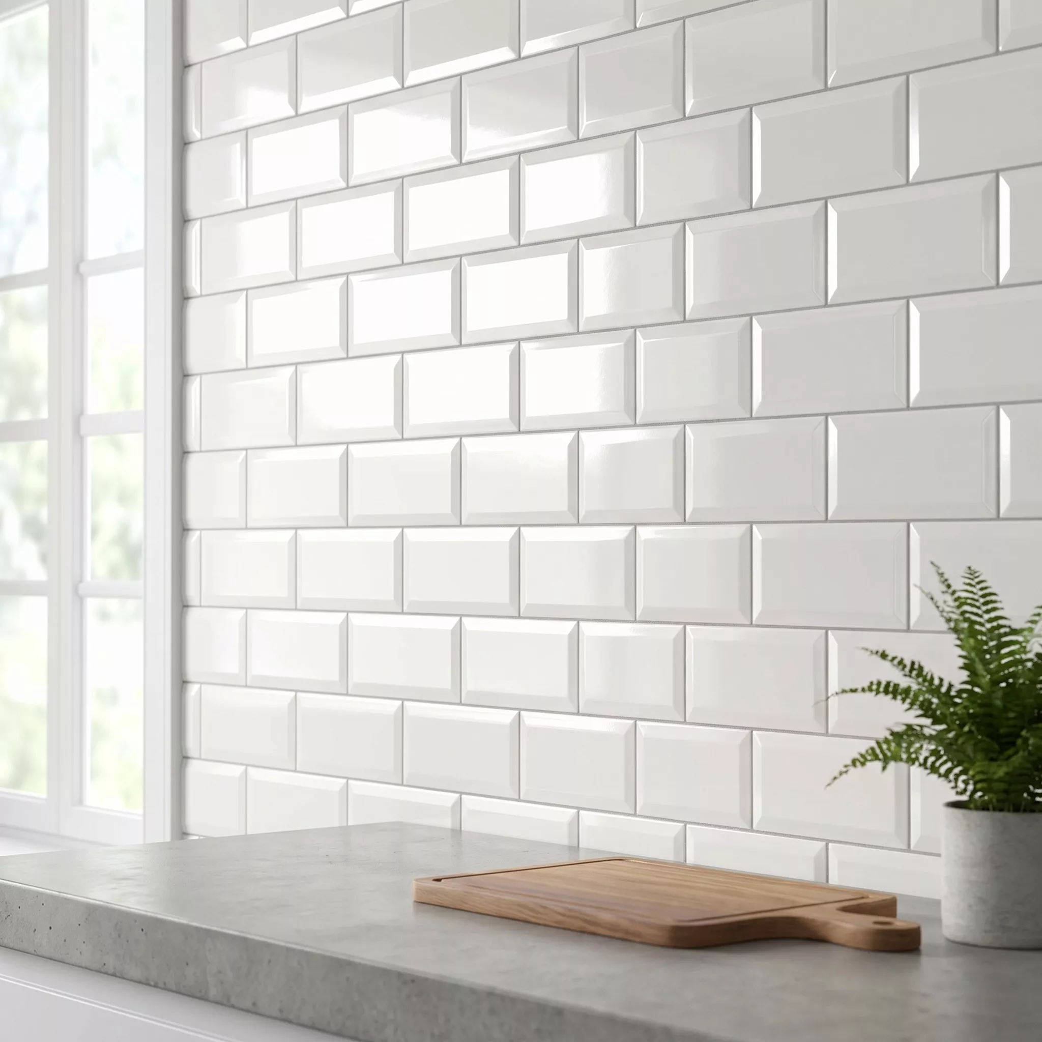 Carrelage métro Blanc Brillant 10x30 cm Avec Facette El Paso Blanco