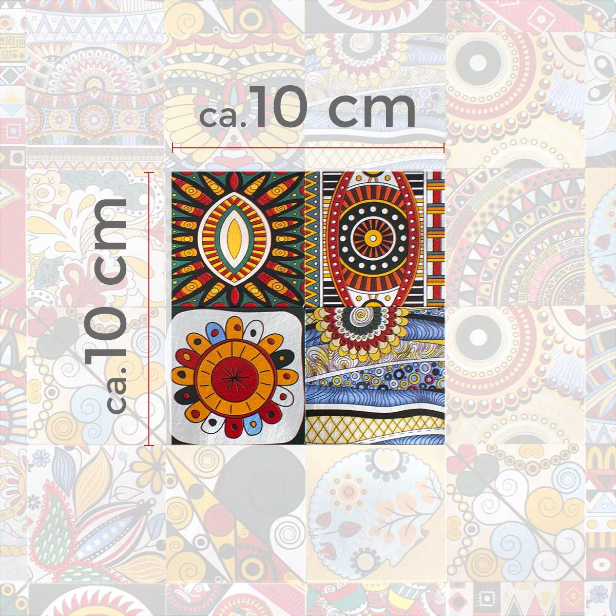 Vzorek Kov Retro Mozaikové Dlaždice AyBatur Samolepicí Pestrobarevná