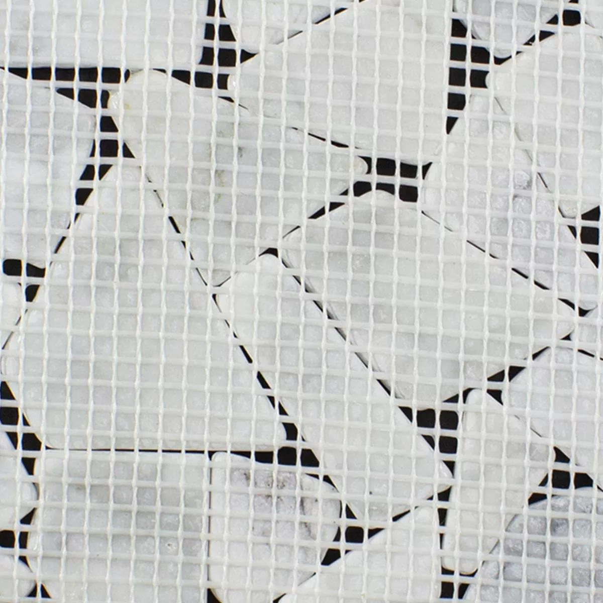 Marble Broken Mosaic Tiles Mareblu Carrara White