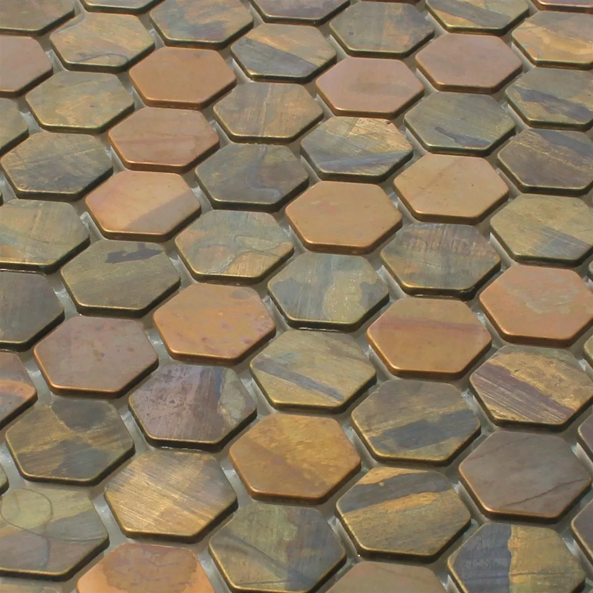 Model din Plăci De Mozaic Cupru Merkur Hexagon Maro 
