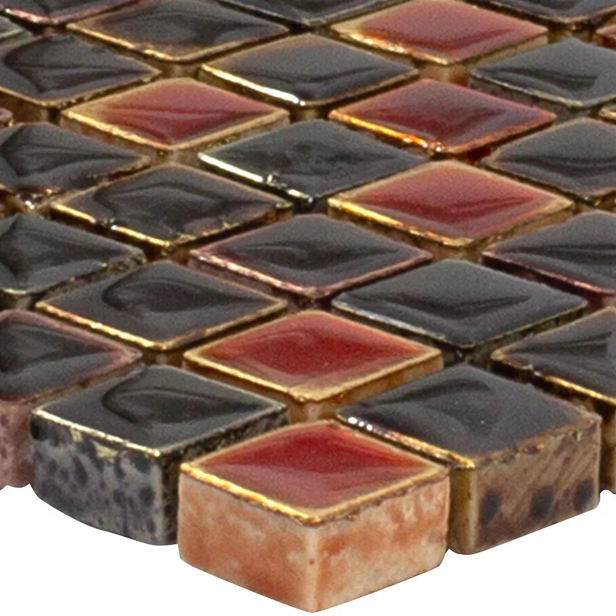 Piatră Naturală Plăci De Mozaic Firestone Roșu Mix Piatră Naturală Plăci De Mozaic Firestone Roșu Mix