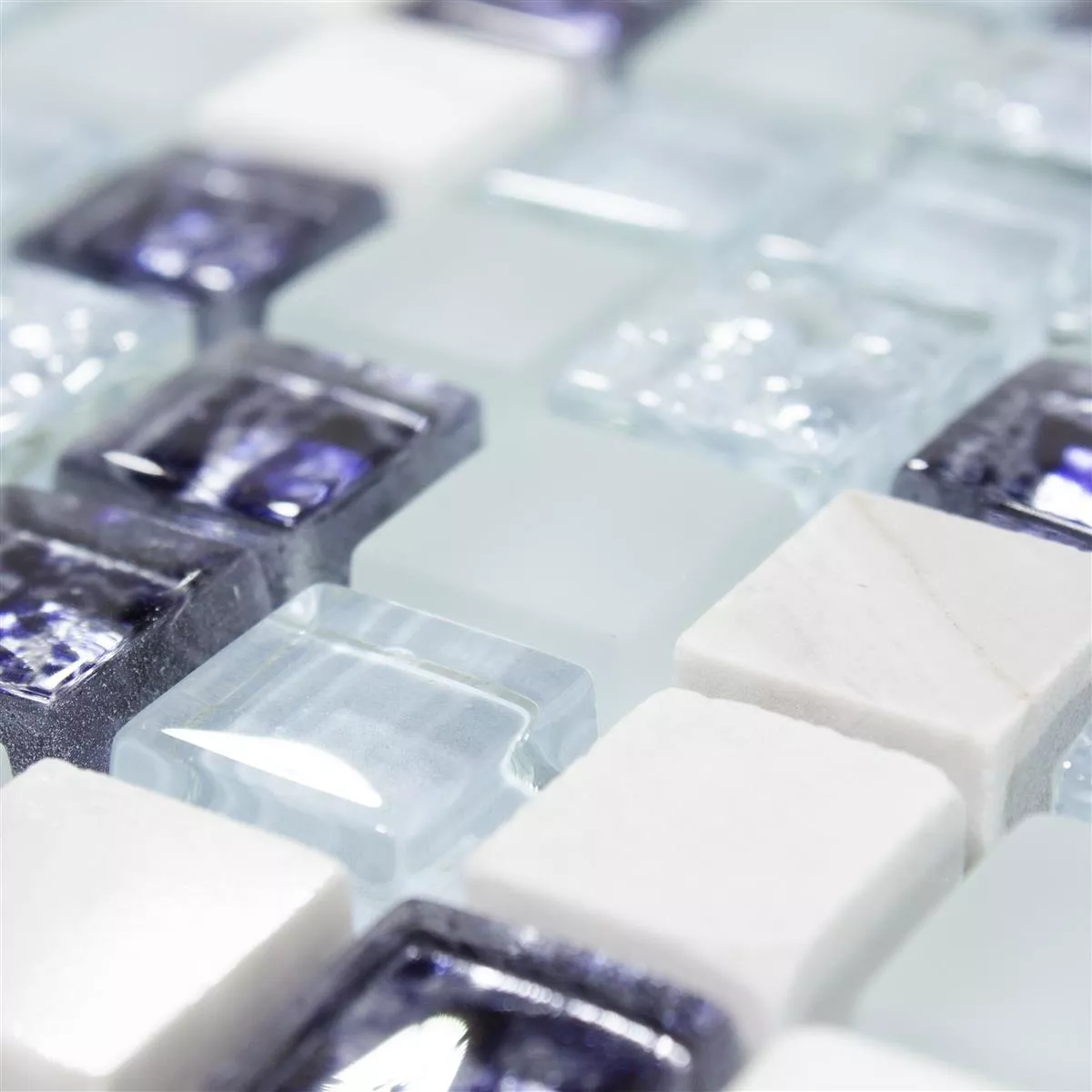 Sample Glasmozaïek Tegels Lexington Glas Material Mix Blauw