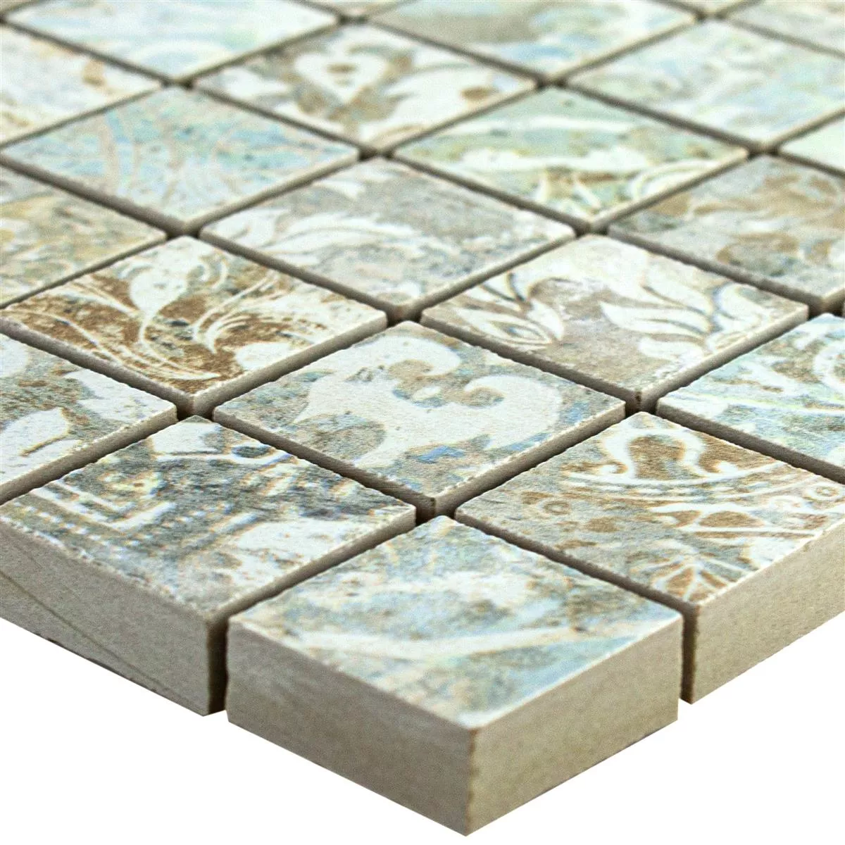 Ceramic Mosaic Tiles Bellona Effect Light Colored 25x25mm