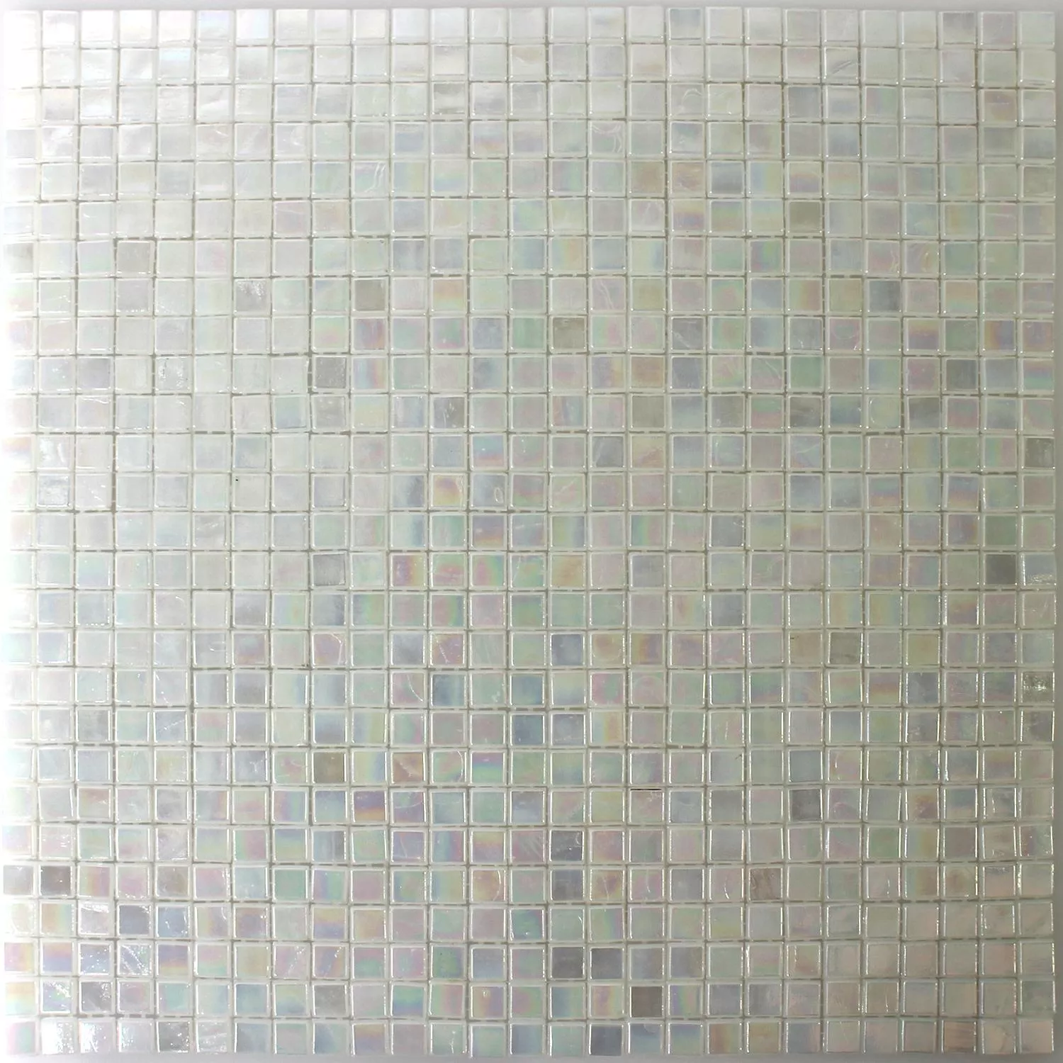 Mosaic Tiles Glass Nacre Effect White Beige