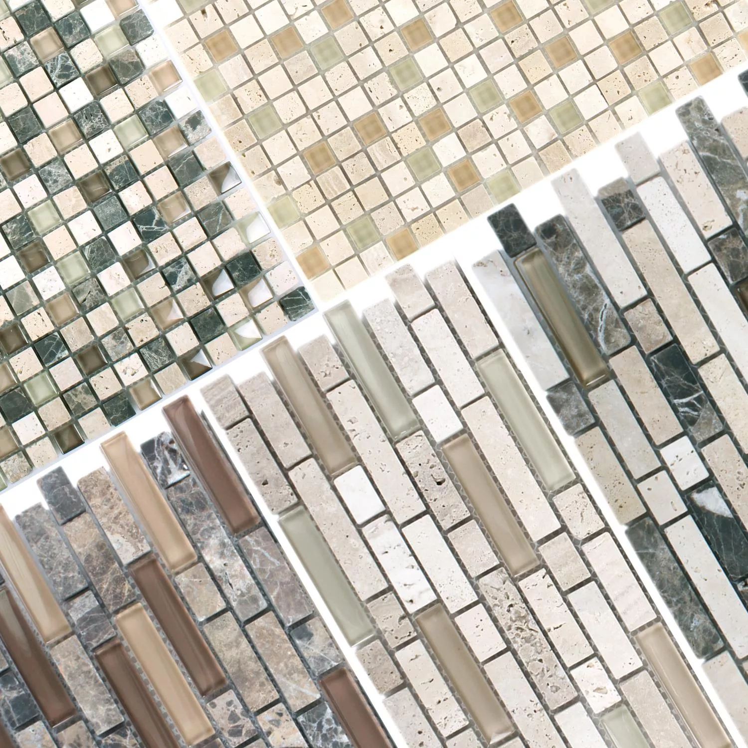 Sample Mosaic Tiles Milos Glass Natural Stone Mix