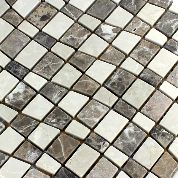 Mosaik Fliser Marmor Bølge Castano Beige Skifer