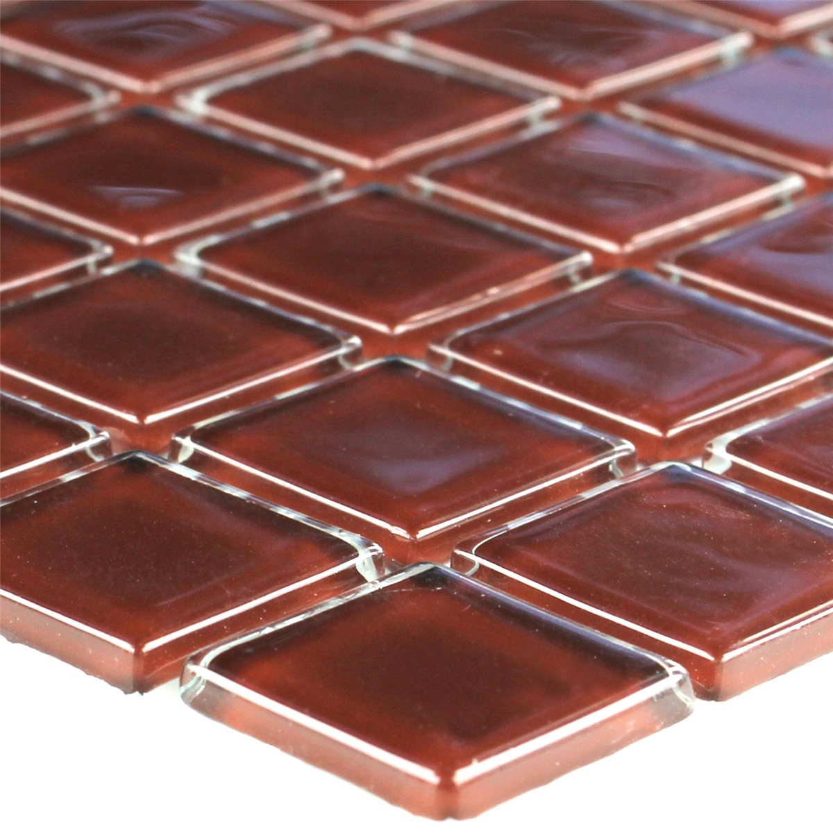 Sample Mosaic Tiles Glass Dark Brown Uni