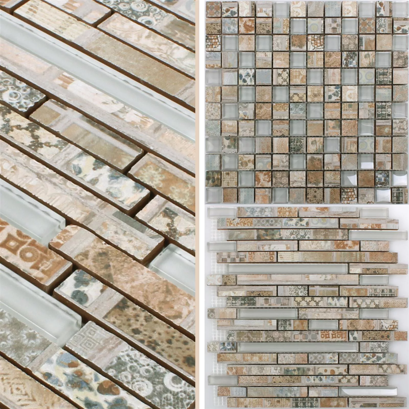 Sample Mosaic Tiles Glass Ceramic Bellevue Brown