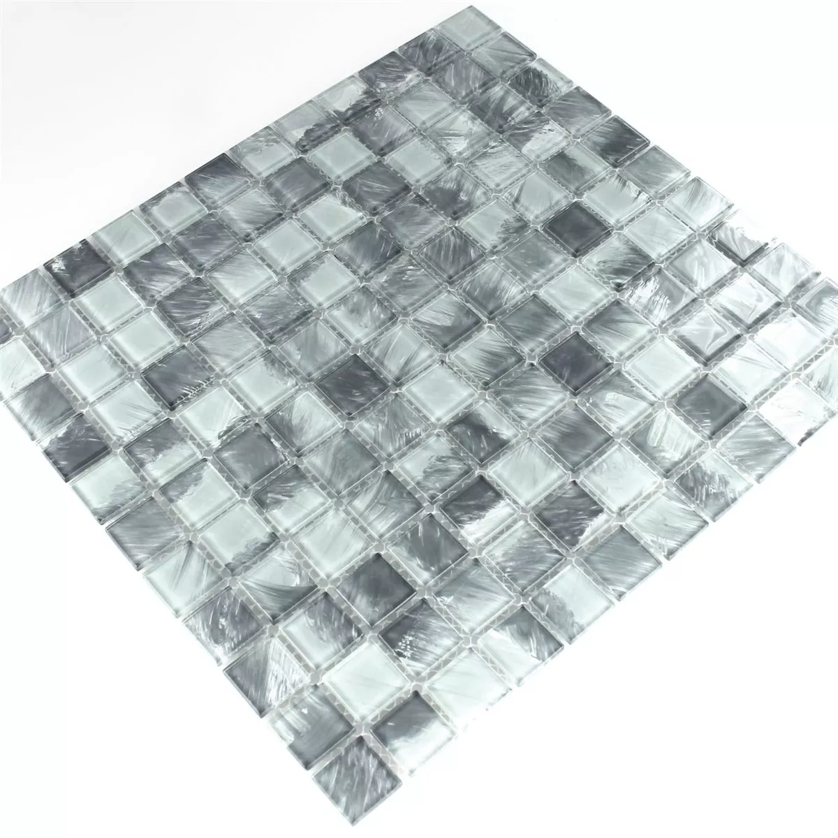 Mønster fra Glass Mosaikk Fliser Grå Marmorert