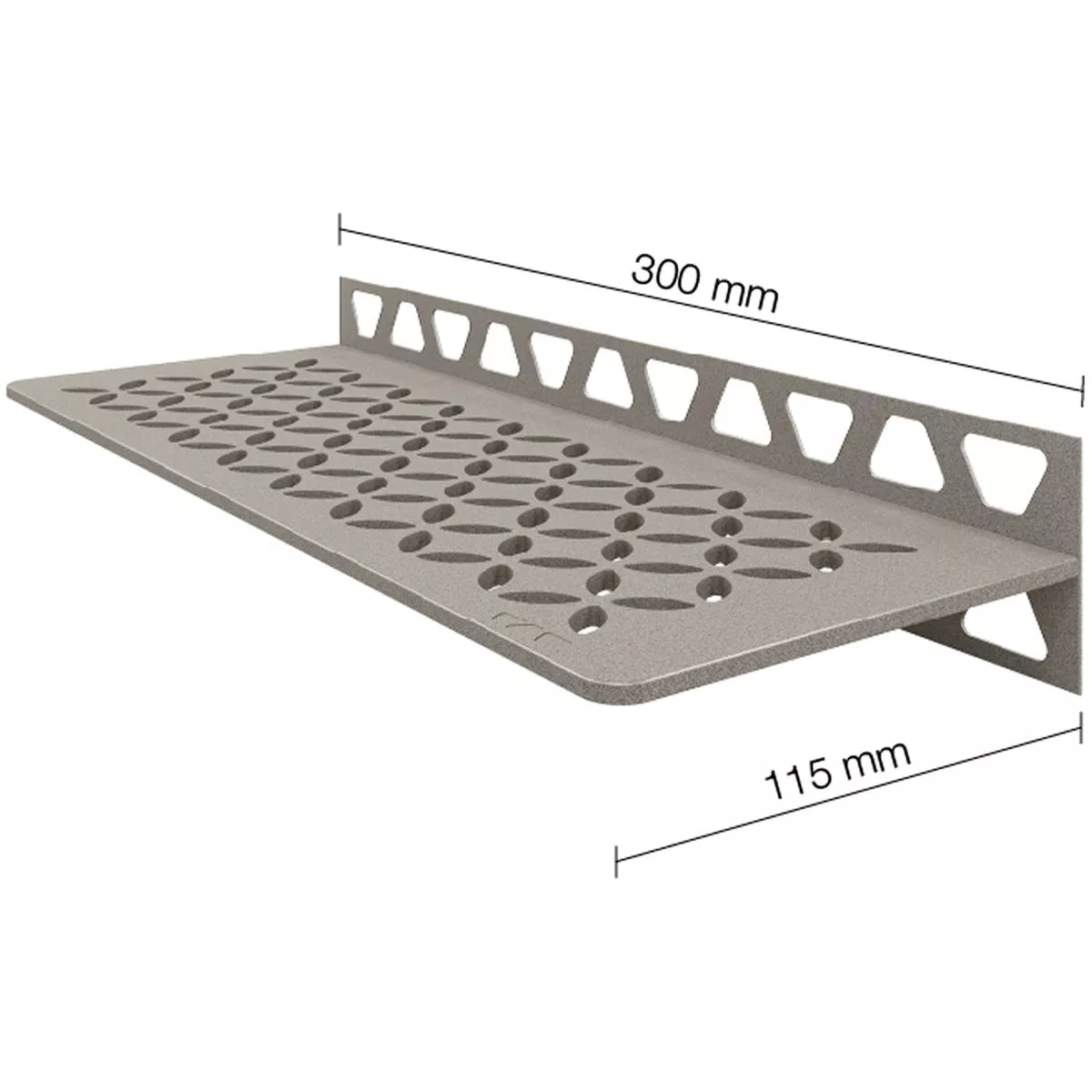 Raft de dus Raft de perete Schlüter dreptunghi 30x11,5cm floral gri