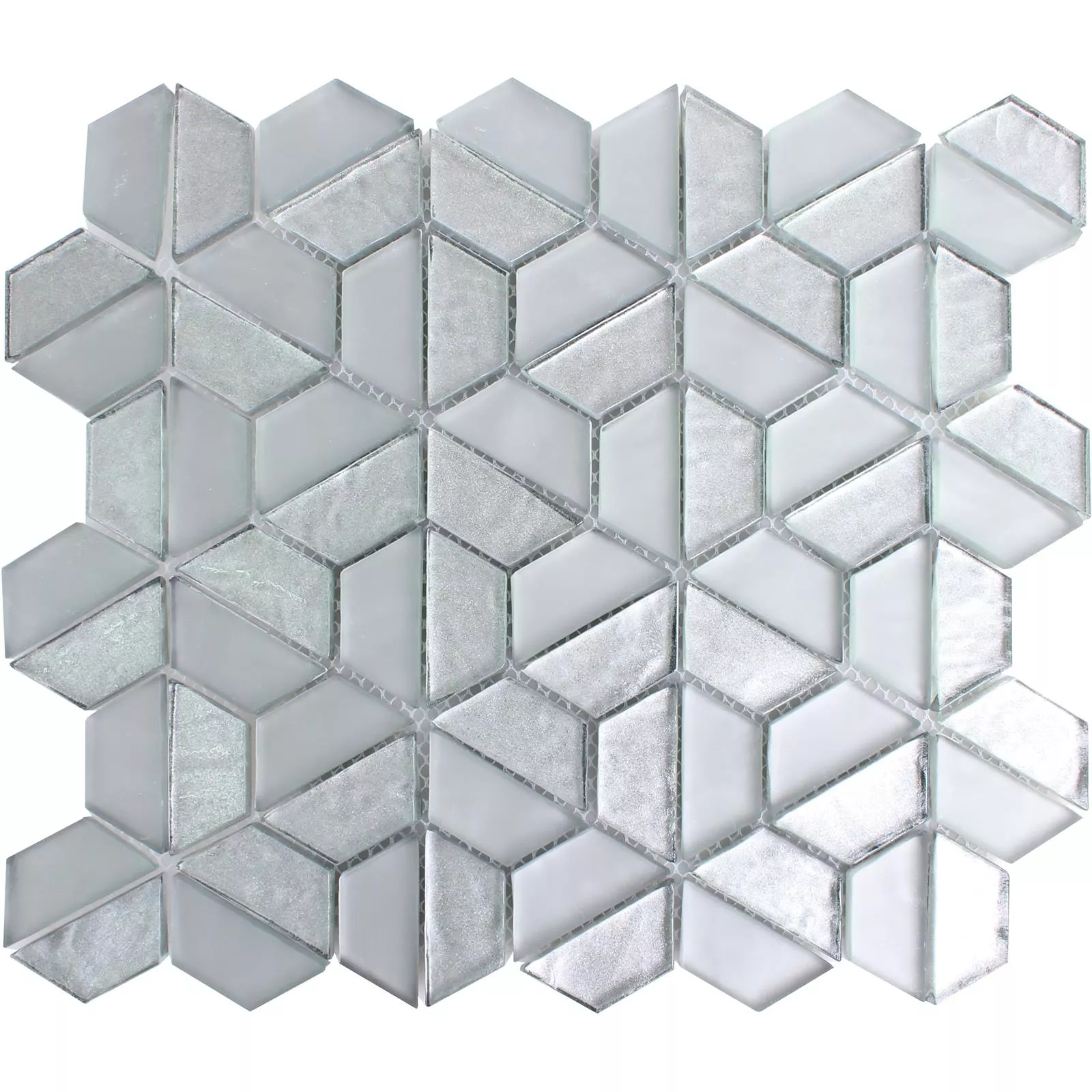 Glasmosaik Plattor Alaaddin Hexagon Silver