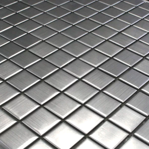 Azulejo Mosaico Aço Inoxidável Escovado Quadrada 23