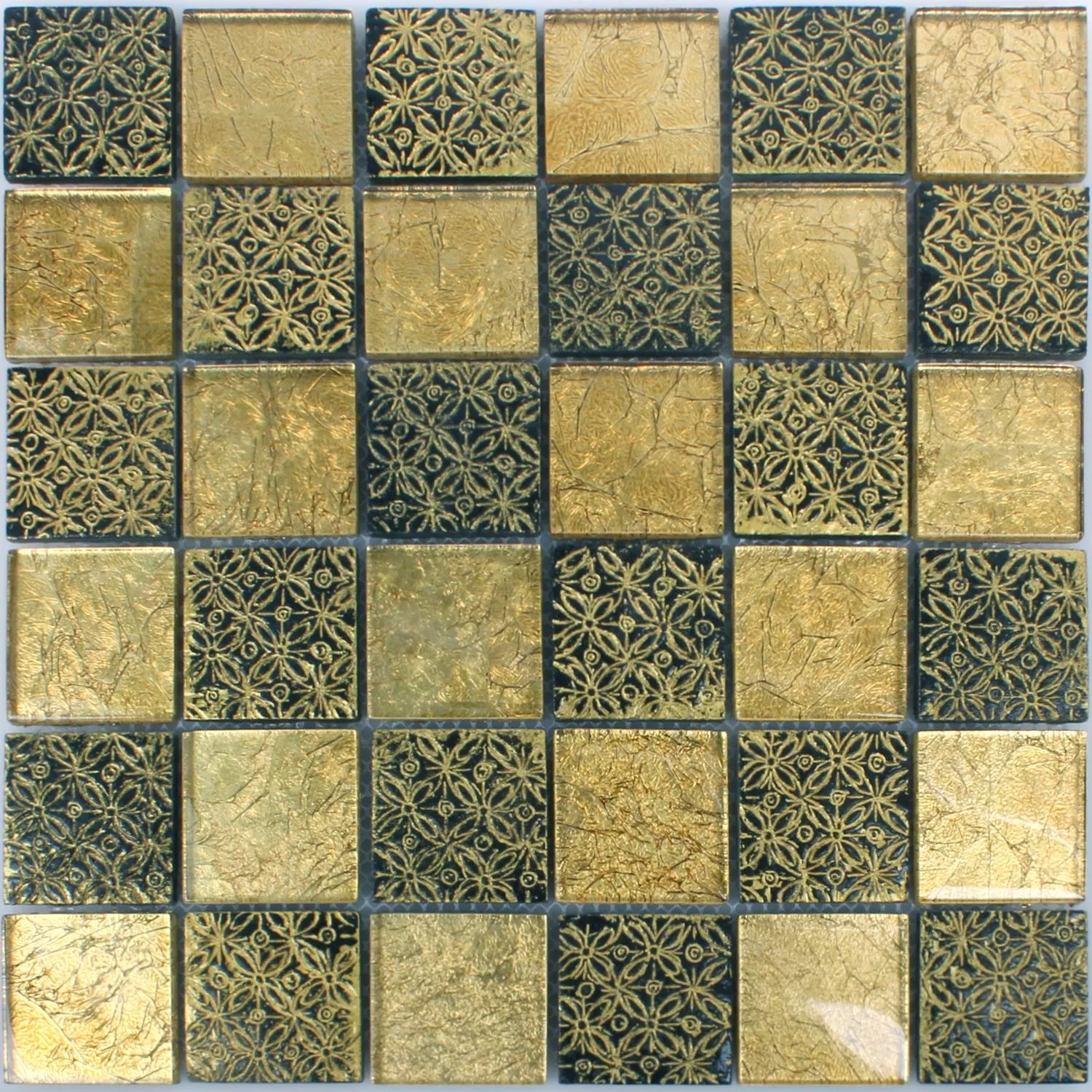 Azulejo Mosaico Vidro Pedra Natural Friesia Ouro