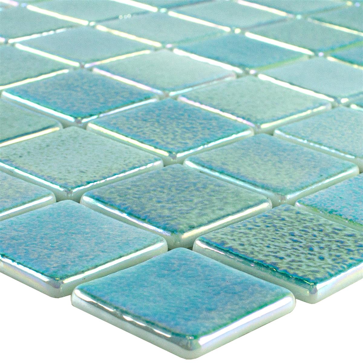 Glass Swimming Pool Mosaic McNeal Cyan 38