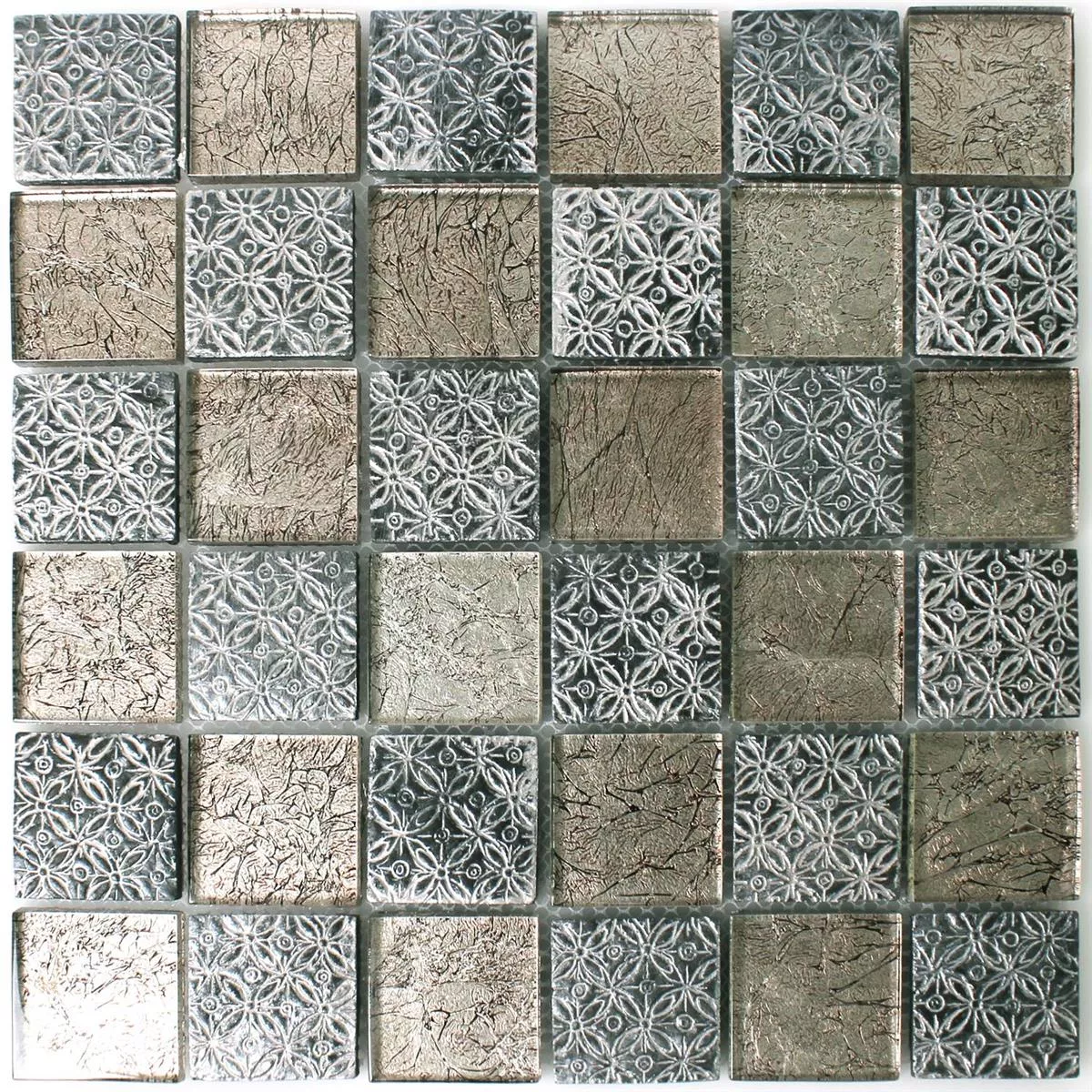 Mozaik Csempe Üveg Gyanta Természetes Kő Friesia Ezüst