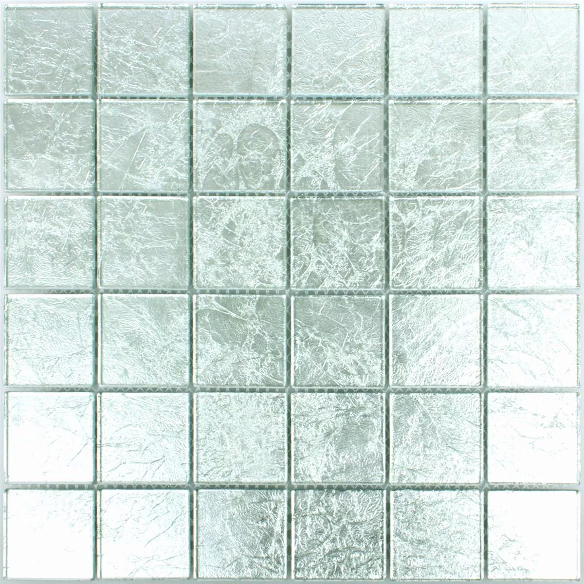Mozaiková Dlaždice Sklo Lucca Stříbrná 48x48x4mm