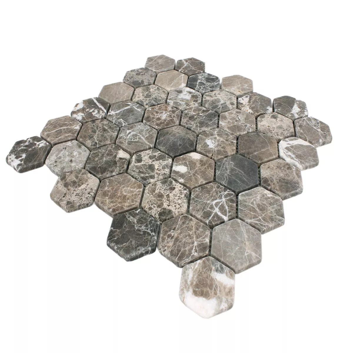 Plăci De Mozaic Marmură Tarsus Hexagon Emprador