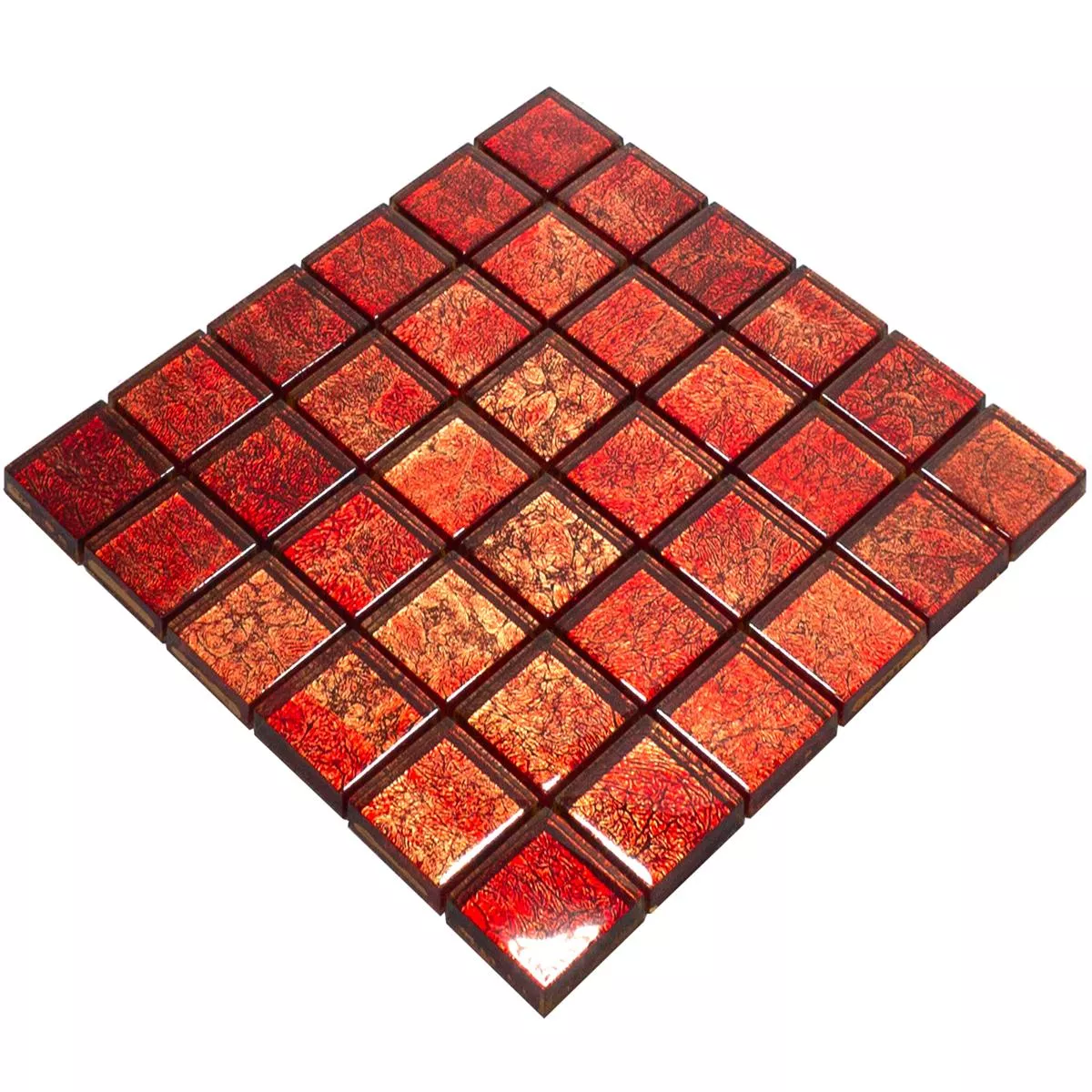 Γυάλινο Μωσαϊκό Πλακάκια Seraphina Kόκκινο Tετράγωνο 47