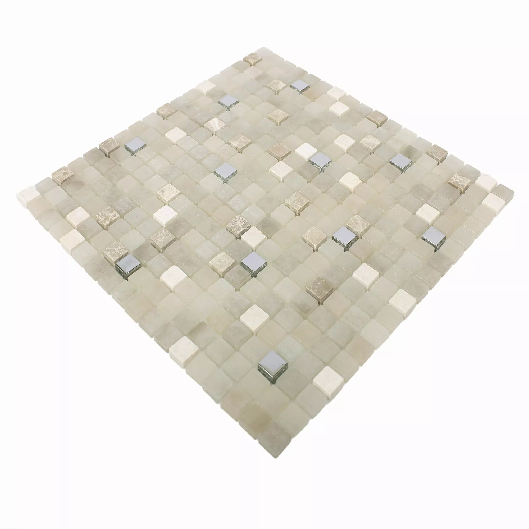 Mosaic Tiles Glass Natural Stone Mix Freyland Beige