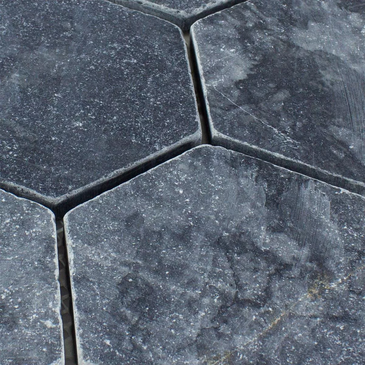 Sample Marble Natural Stone Mosaic Tiles Maracay Hexagon Nero