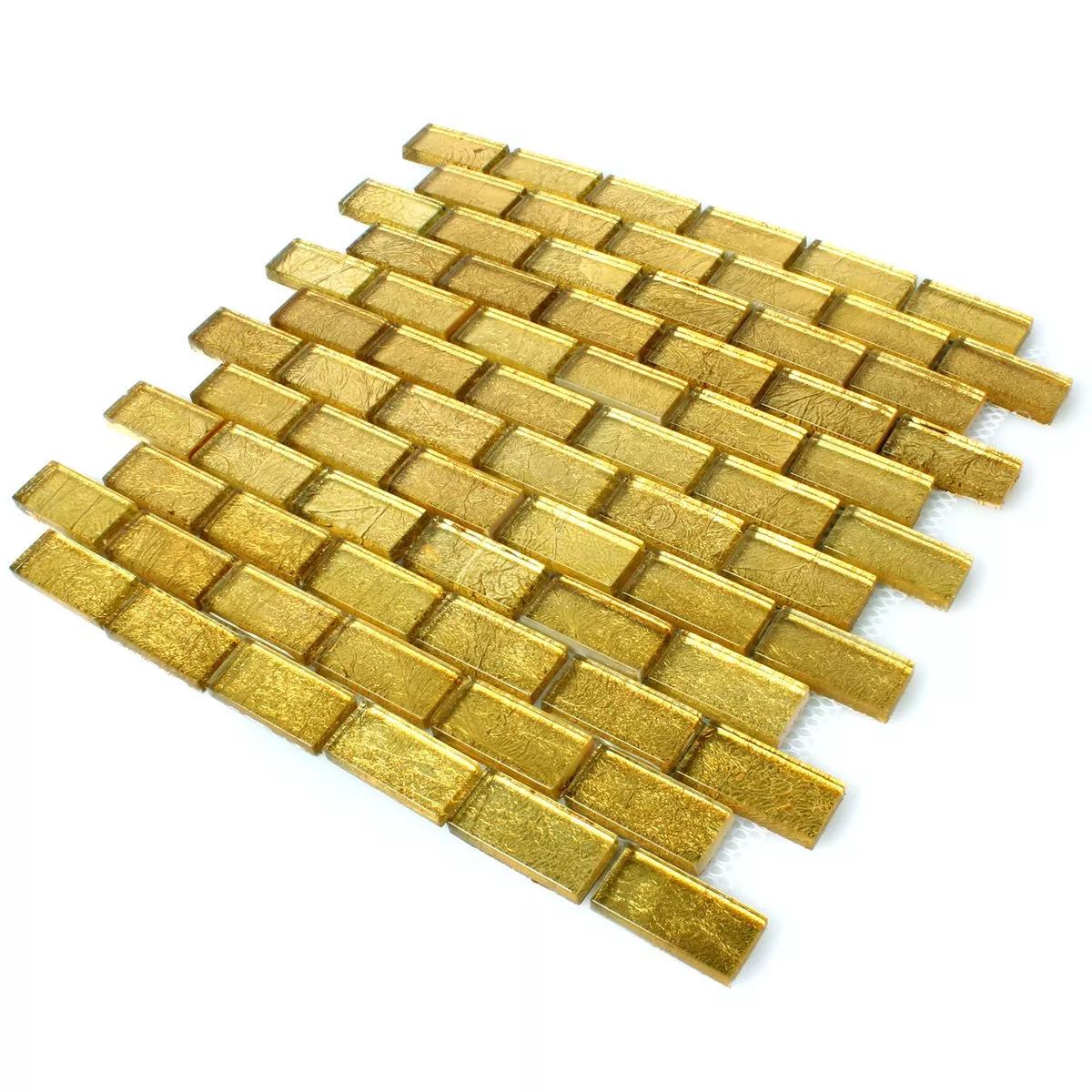 Mosaic Tiles Glass Gold 23x48x8mm