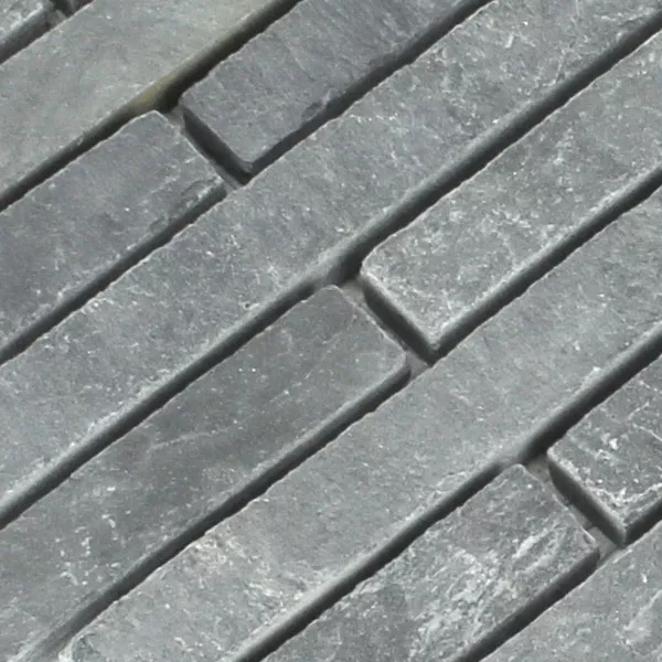 Mozaik Csempe Kvarcit Természetes Kő Antracit Stick