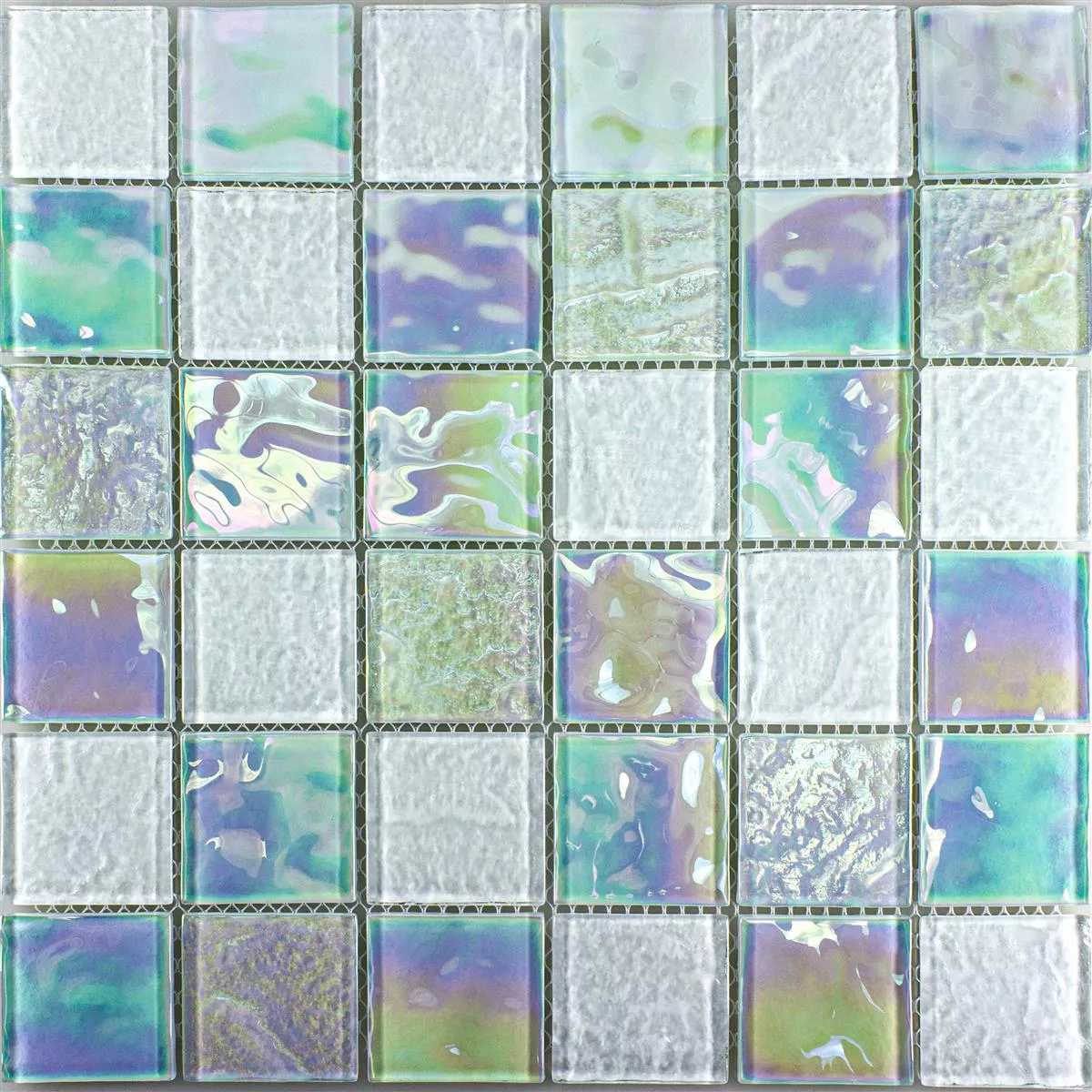 Glass Mosaikk Fliser Perlemor Effekt Darwin Hvit