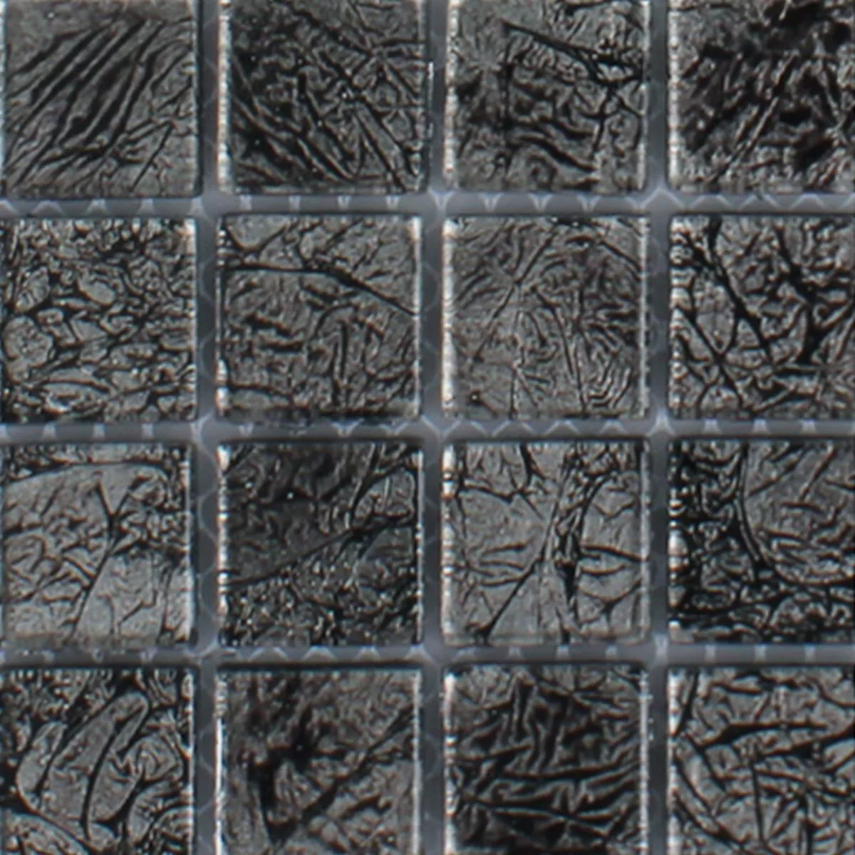 Muster von Mosaikfliesen Glas Kandila Schwarz 23x23x4mm