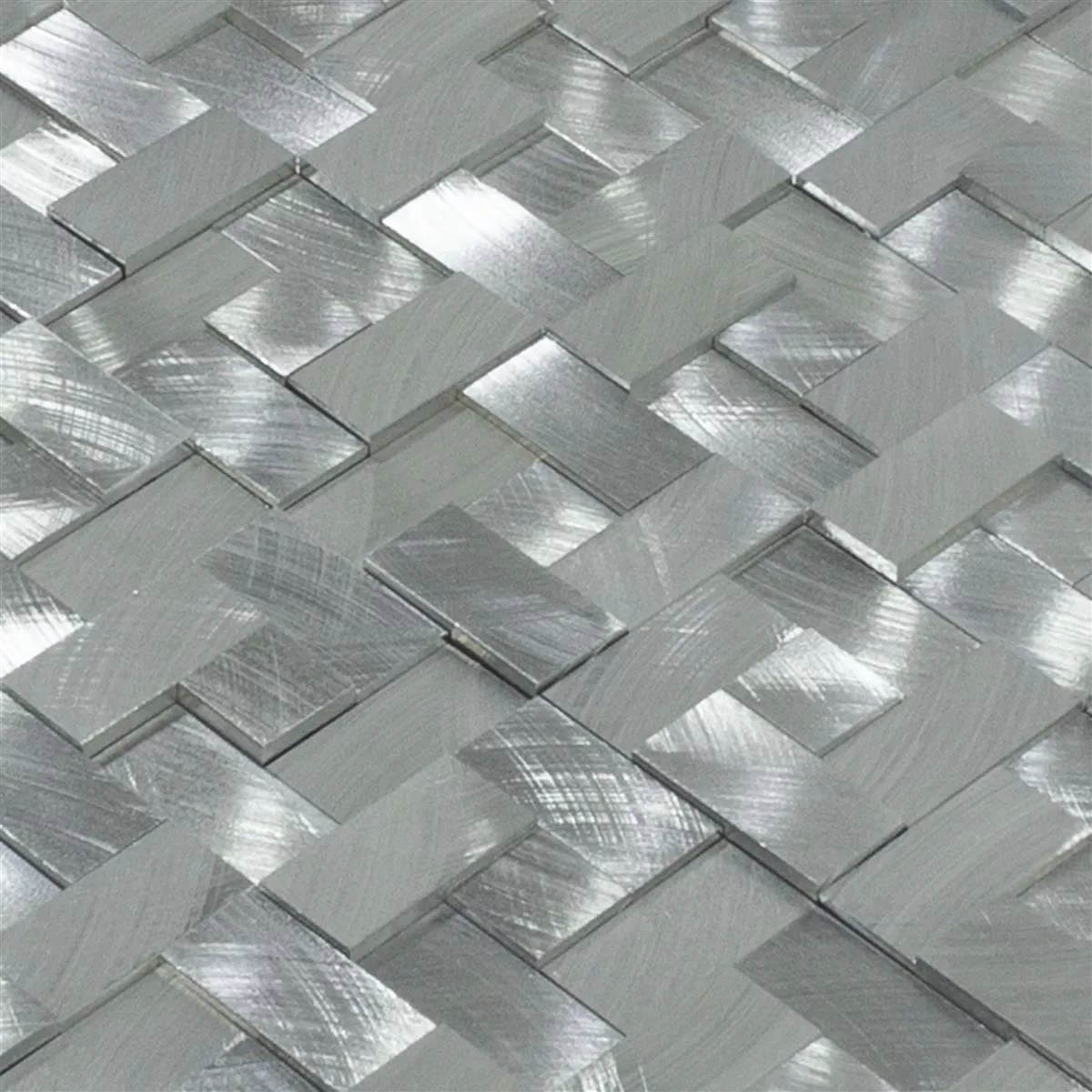 Alumínio Metal Azulejo Mosaico Quantum Prata