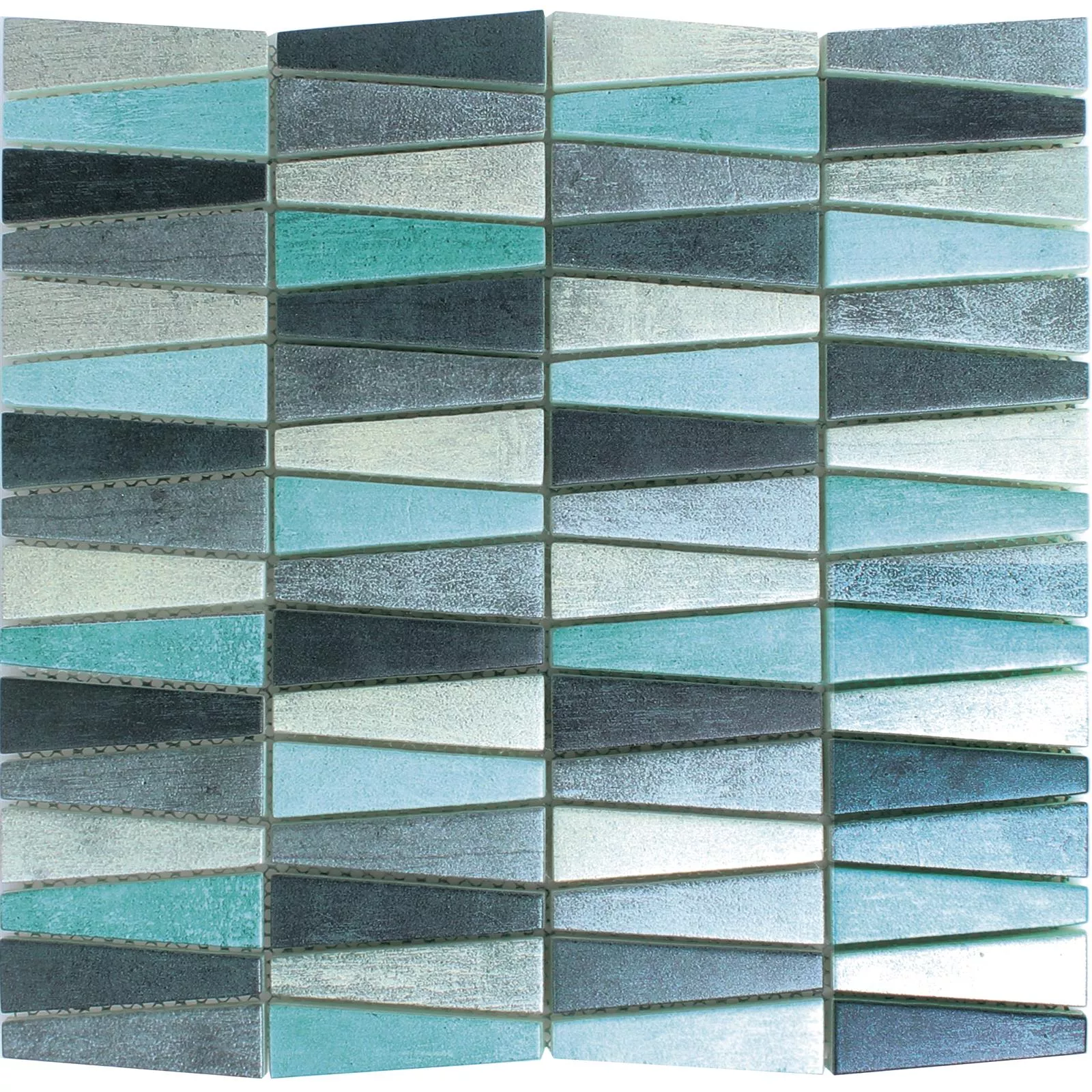 Muster von Glasmosaik Fliesen Wolgagrad Schwarz Grau Silber Grün
