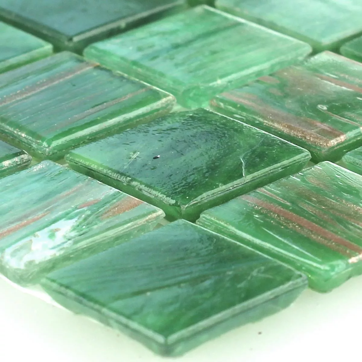Muestra Azulejos de Mosaico Efecto Cristal-Mosaico Oro Star Verde