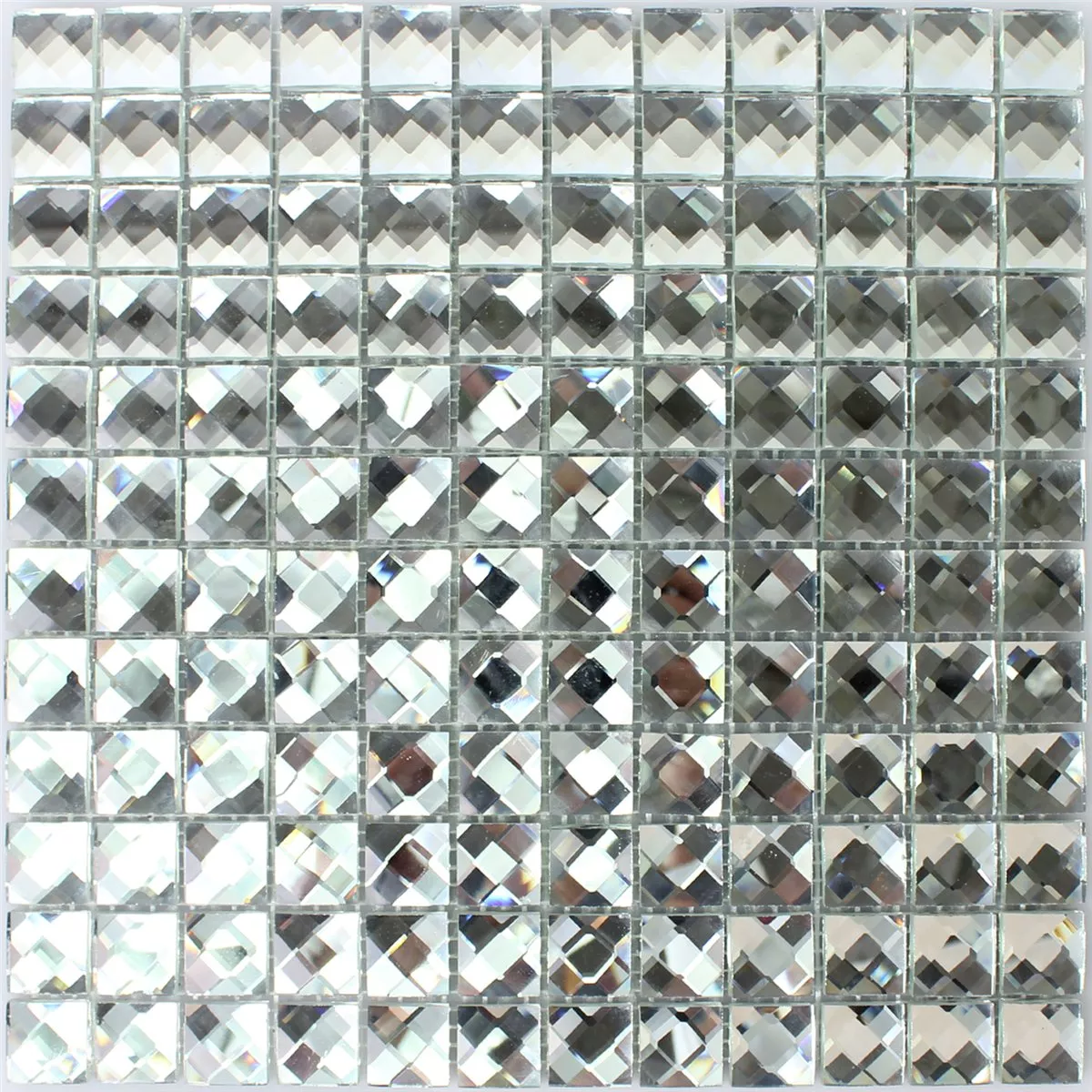 Muestra Azulejos De Mosaico Cristal Brilliant Blanco