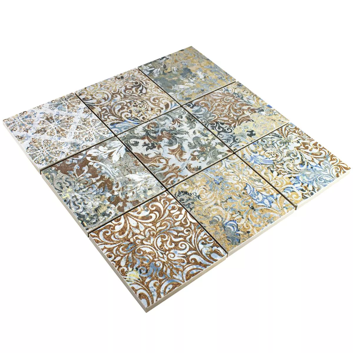Keramická Mozaika Dlaždice Patchwork Pestrobarevná 95x95mm