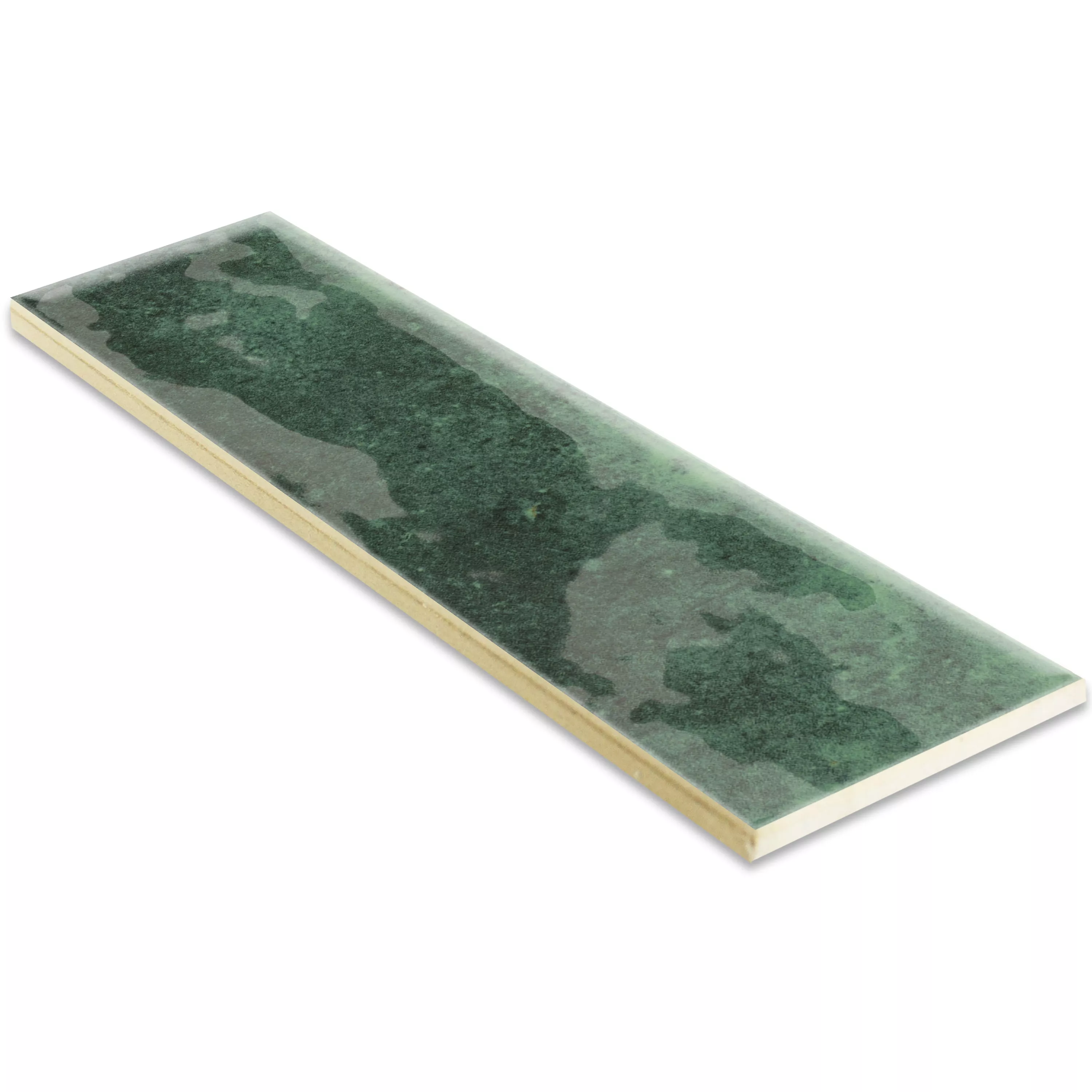 Płytki Ścienne Arosa Błyszczący Karbowany Szmaragdowo-Zielony 6x25cm