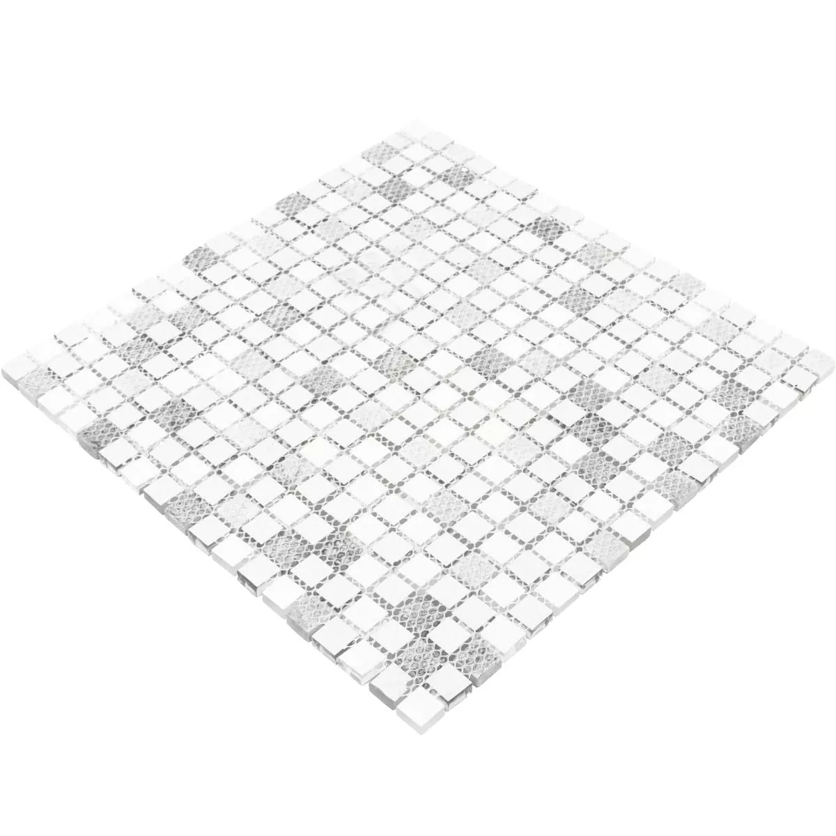 Mosaico Di Vetro Piastrelle Lexington Vetro Mix di Materiali Bianco