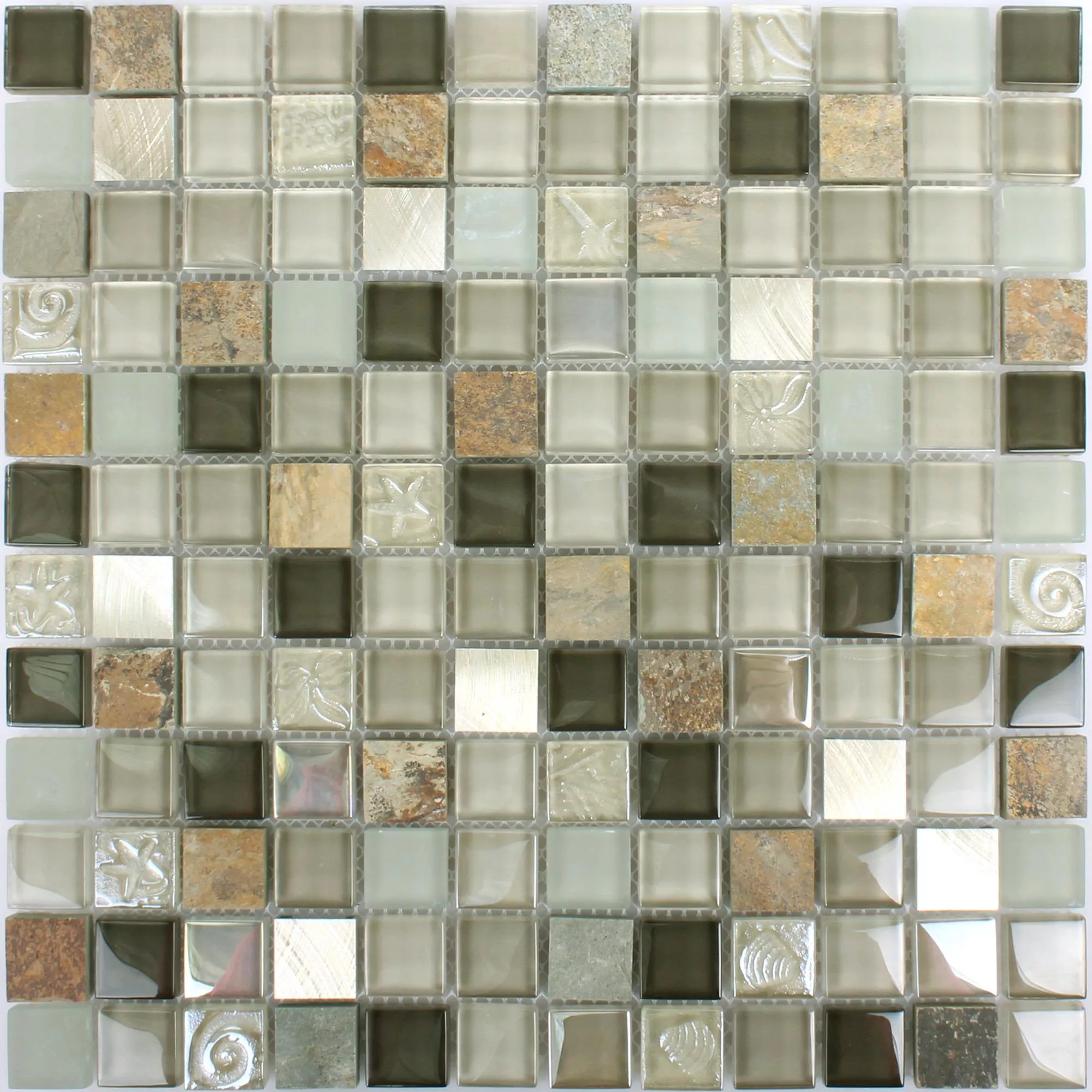 Sample Mosaic Tiles Natural Stone Glass Metal Mix Lockhart