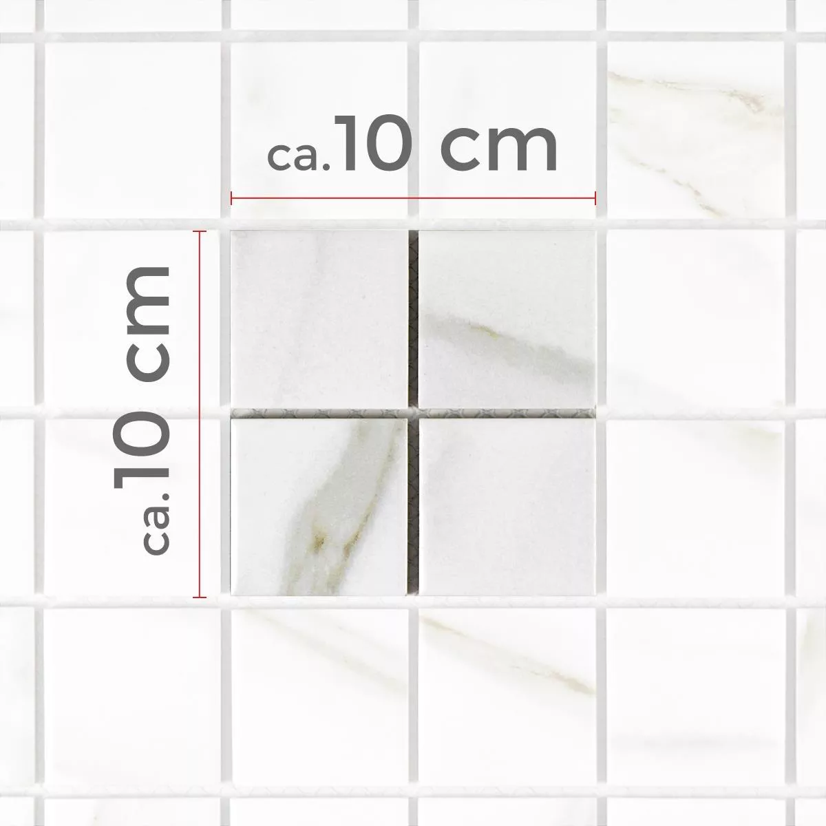 Sample Ceramic Mosaic Tiles Zorro Calacatta Square 