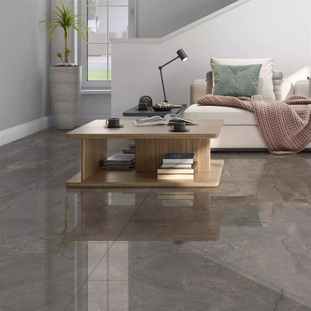 Sample Floor Tiles Pangea Marble Optic Polished Mokka 120x120cm