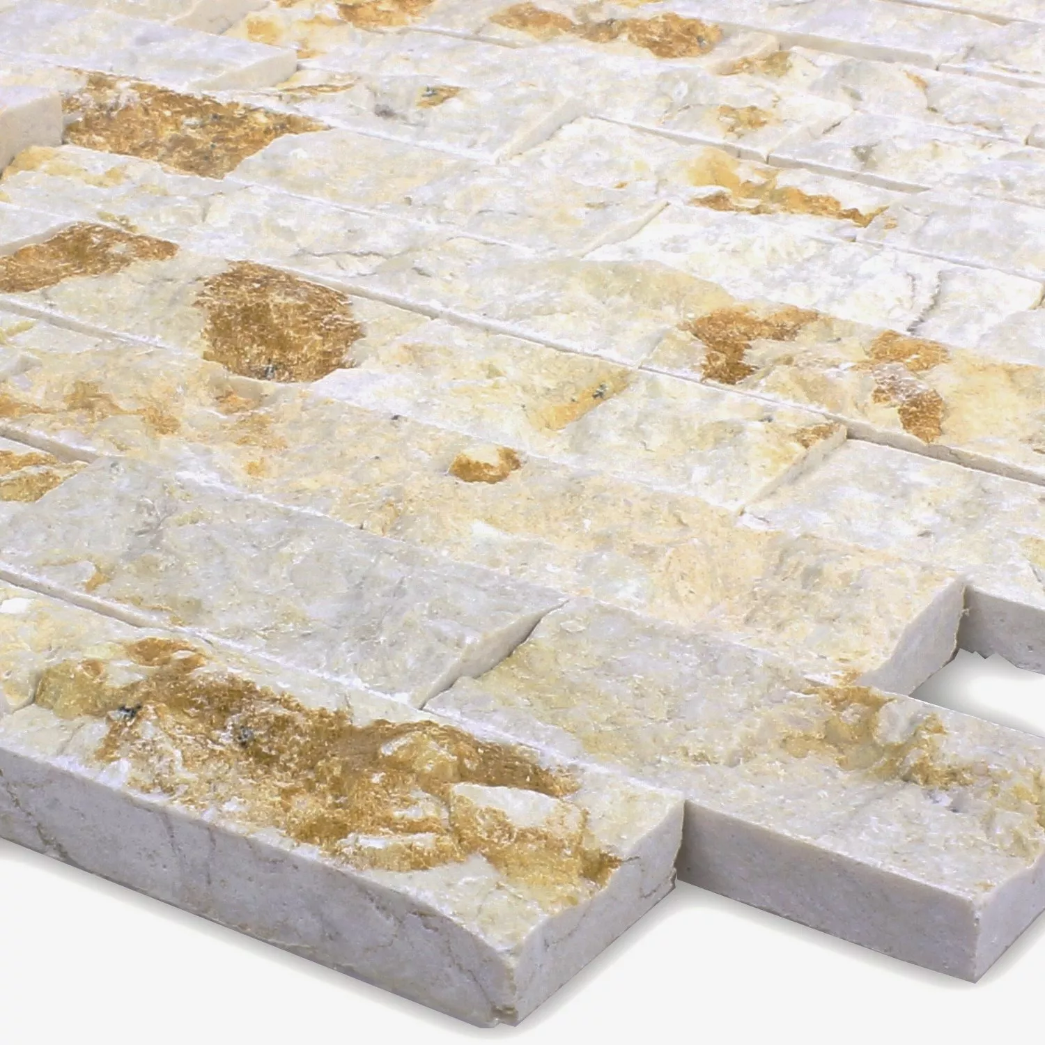 Sample Mosaic Tiles Natural Stone Brick Splitface D Beige