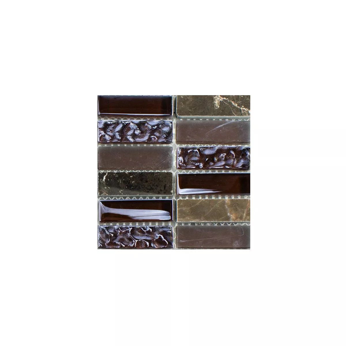 Sample Glass Natural Stone Mosaic Tile Mantra Brown