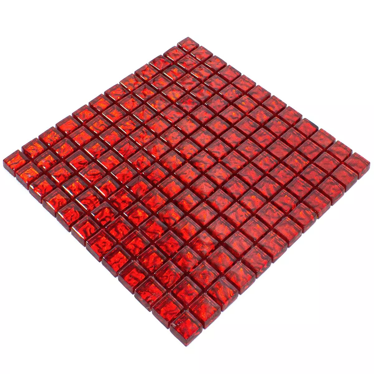 Mønster fra Glass Mosaikk Fliser Santa Cruz Strukturert Rød