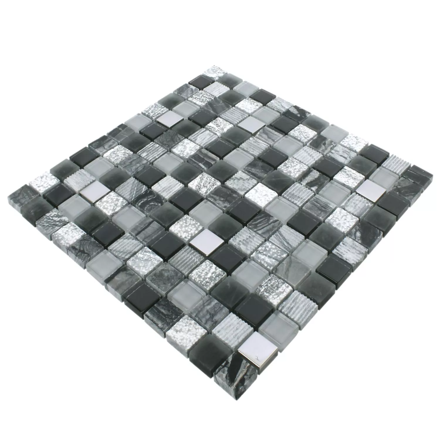Plăci De Mozaic Venzona Negru Argint 23