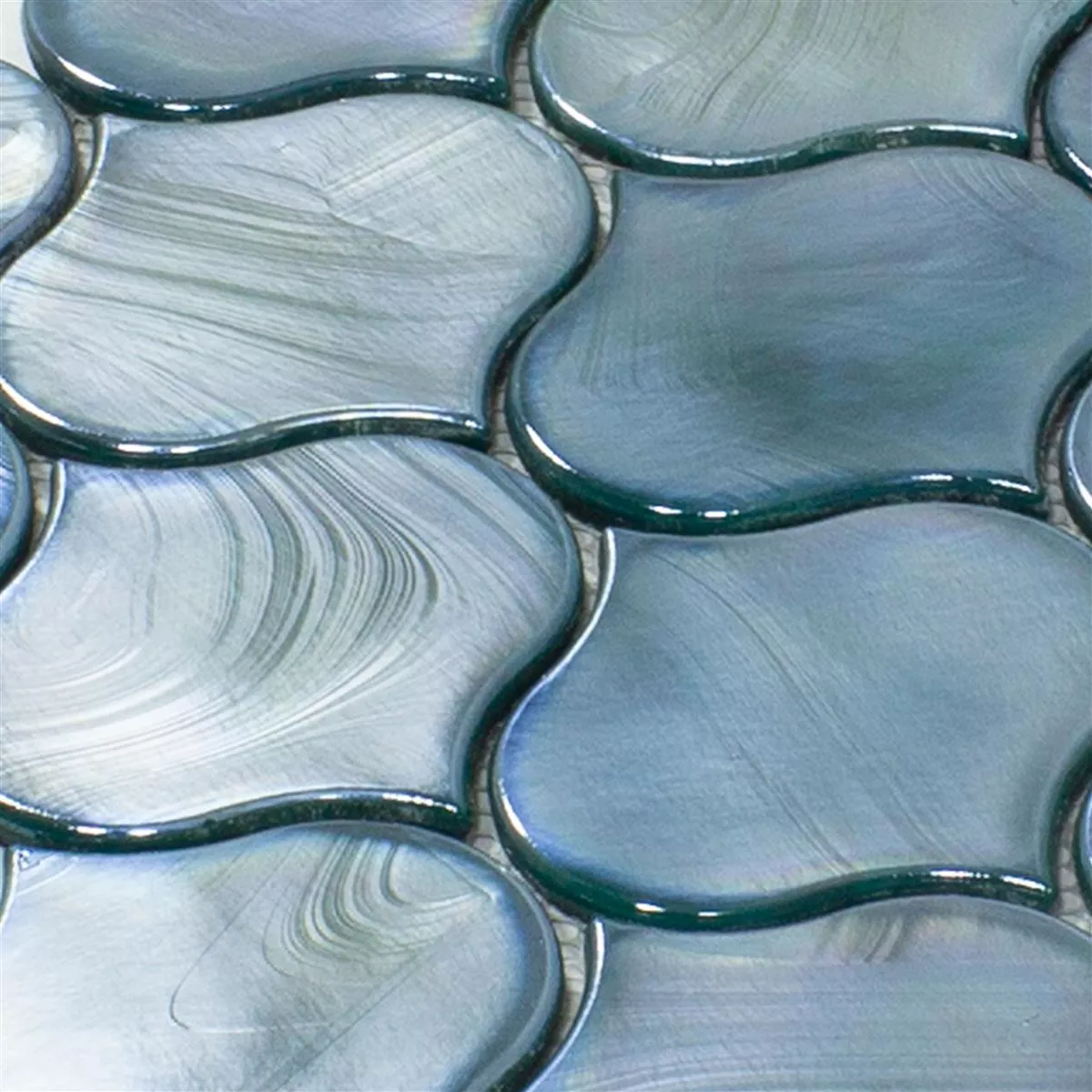 Muestra Mosaico de Cristal Azulejos Andalucia Arabesque Lago Verde