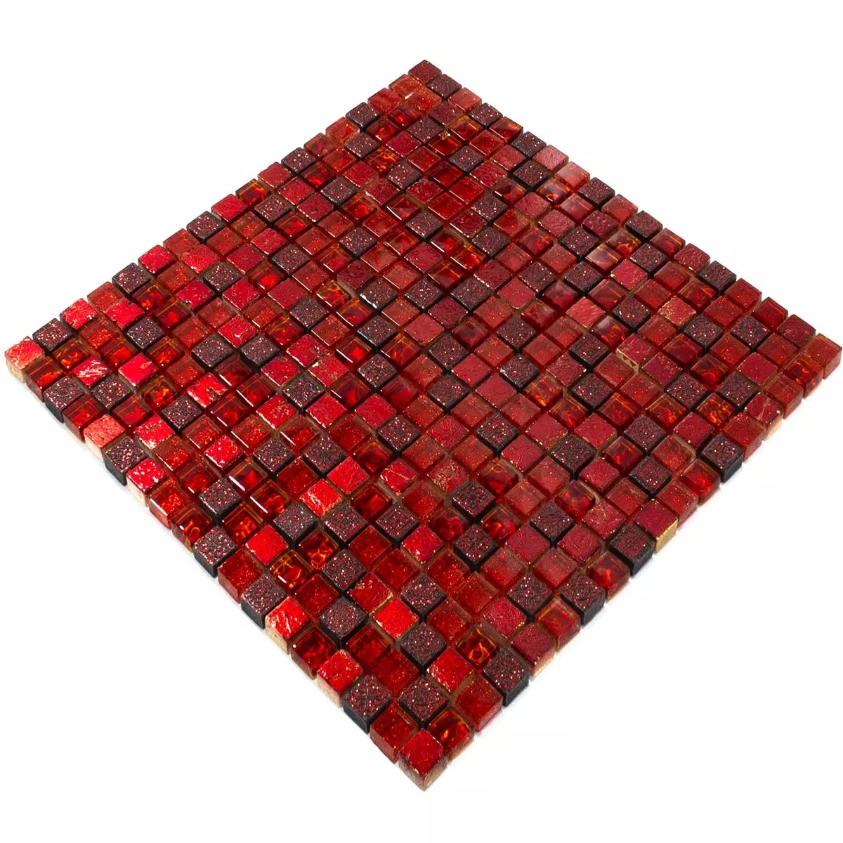 Glass Mosaic Natural Stone Tiles Cleopatra Red